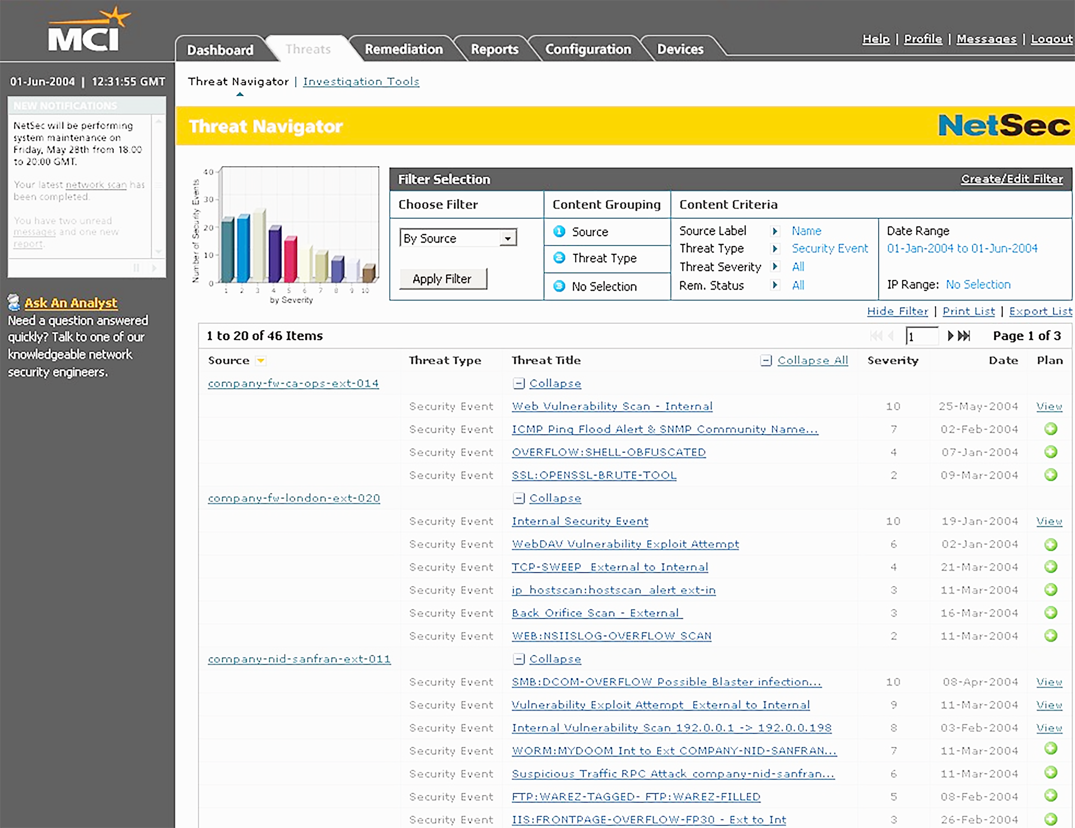 Verizon Business Finium Screenshot
